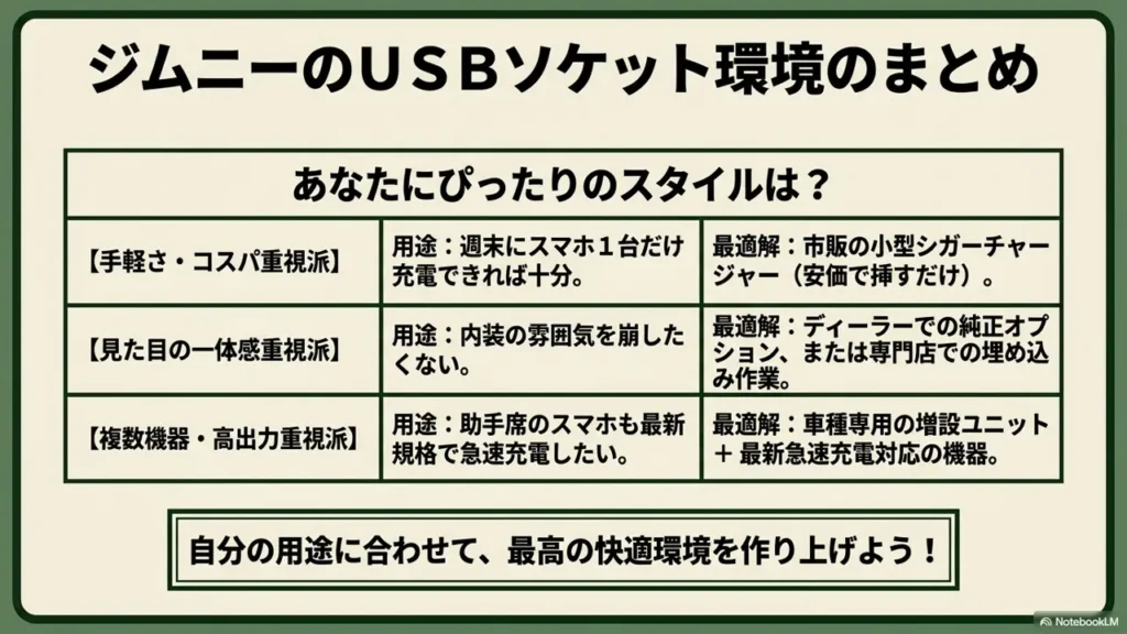 jimny-usb-environment-summary