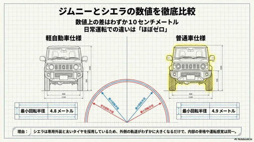 jimny-sierra-turning-radius-comparison