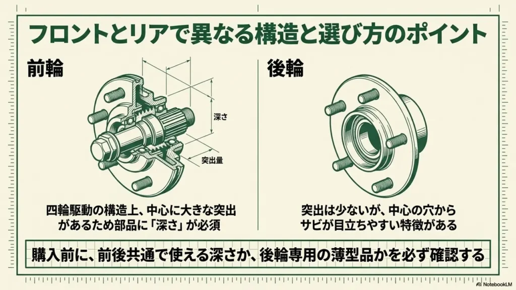 front-rear-hub-structure-difference