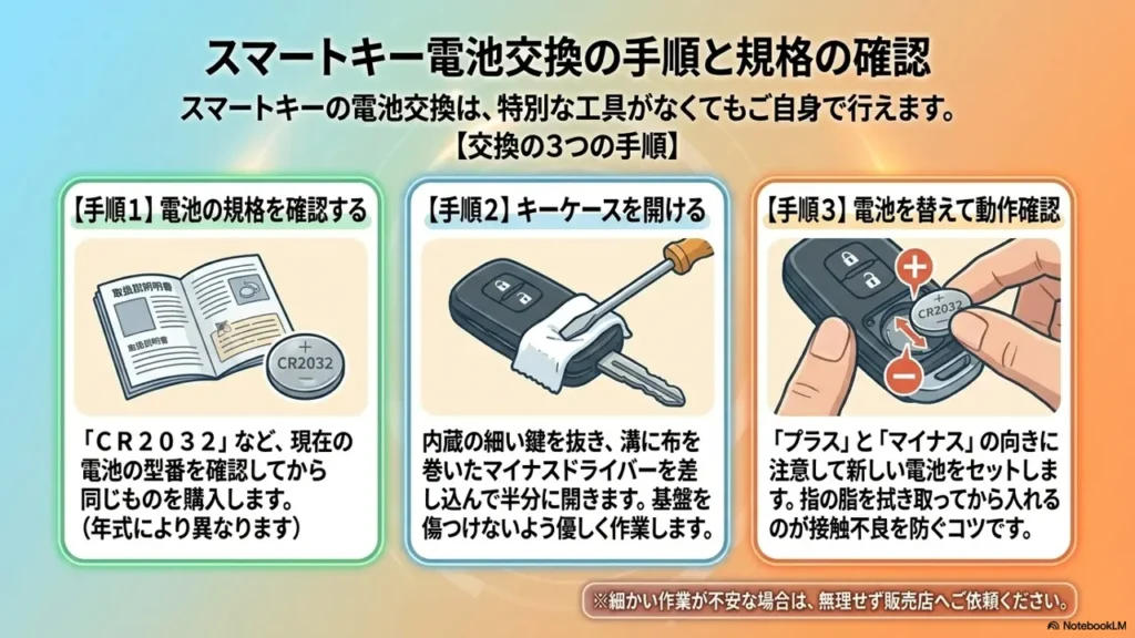 Smart-key-battery-replacement-steps-and-checking-the-specifications