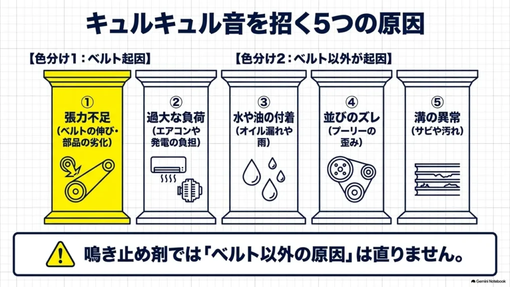 wagon-r-belt-noise-five-causes-pillar-chart