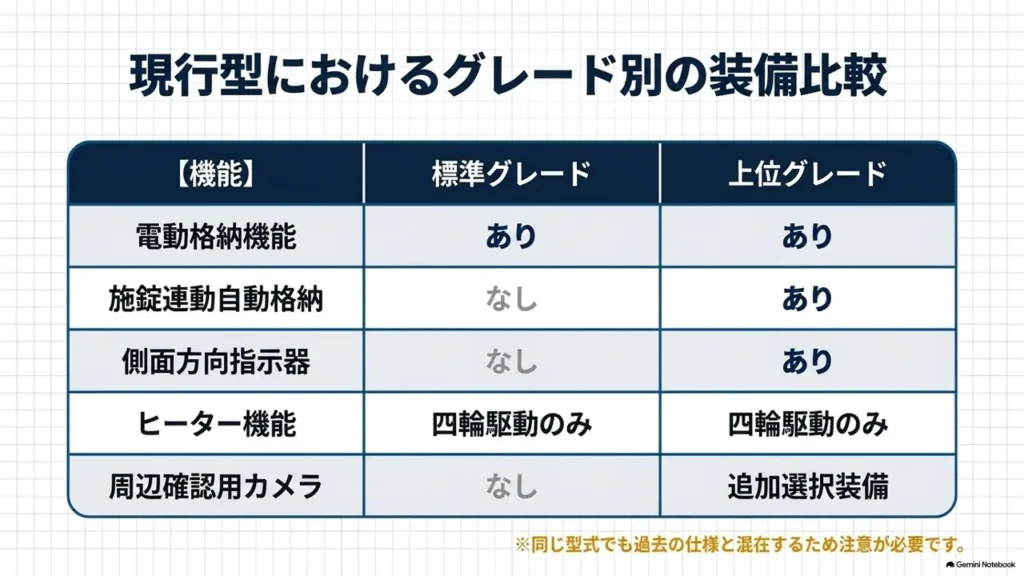 wagon-r-door-mirror-equipment-difference-by-grade-comparison-table
