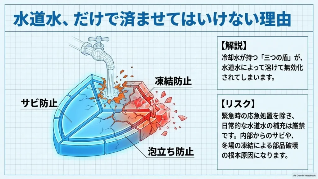 hustler-coolant-tap-water-refill-risk-diagram