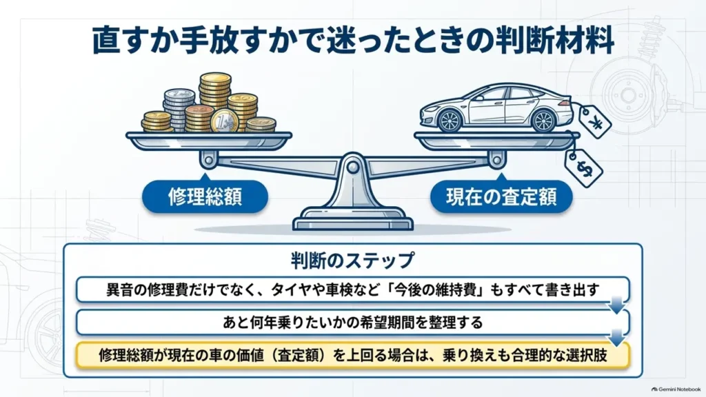 wagon-r-repair-or-sell-decision-balance-scale-diagram