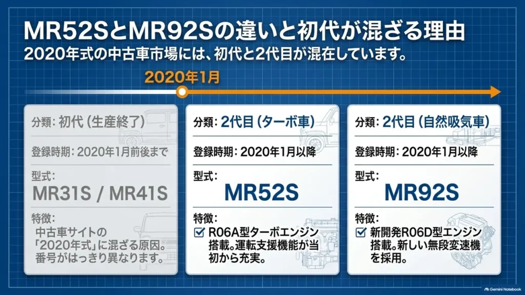 hustler-mr52s-mr92s-model-code-generation-classification-table