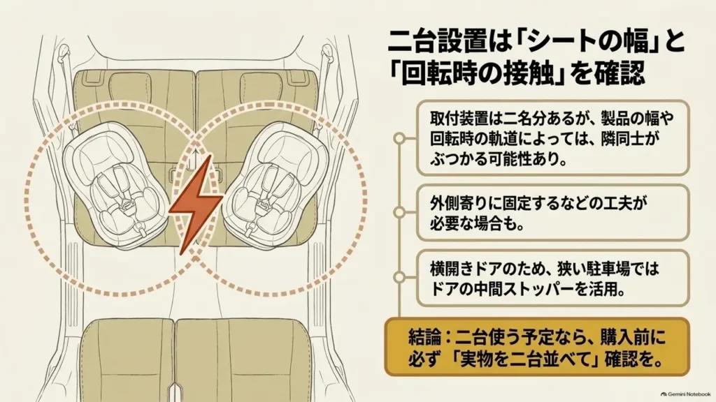 hustler-two-child-seats-width-rotation-interference-check