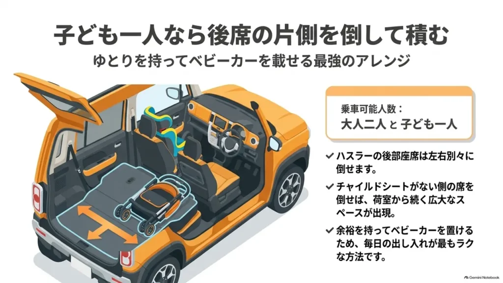 hustler-one-child-rear-seat-fold-stroller-loading