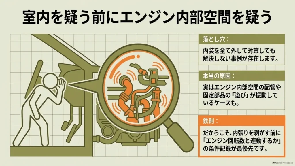hustler-rattle-noise-engine-bay-hidden-cause-diagram