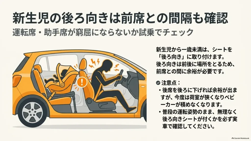 hustler-newborn-rear-facing-front-seat-distance-check