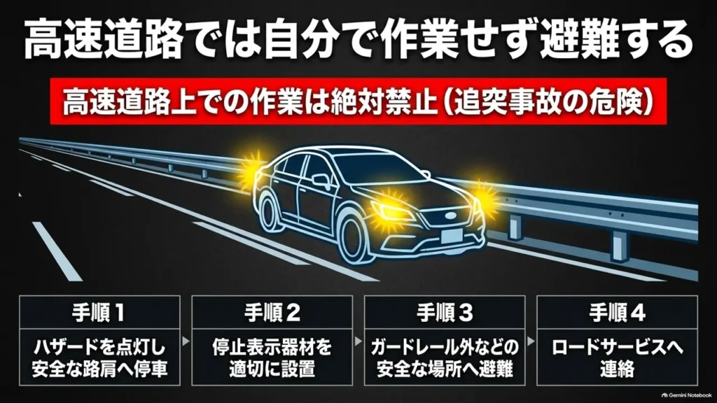 hustler-highway-puncture-evacuation-4-step-flow