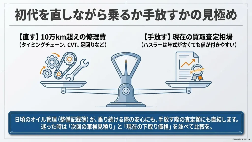 hustler-engine-oil-repair-vs-sell-decision-comparison