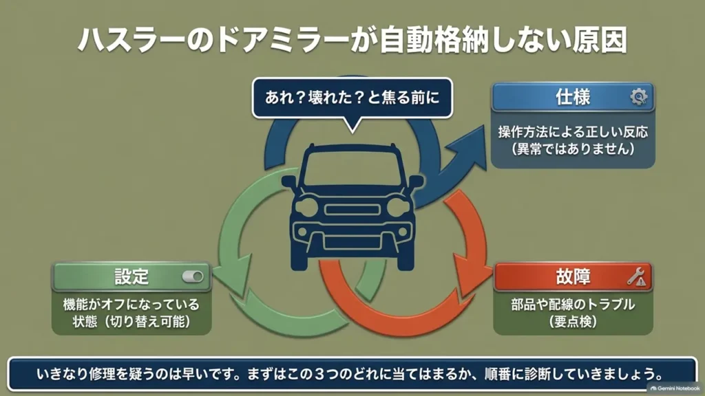 hustler-mirror-auto-fold-issue-cause-diagram-spec-setting-failure