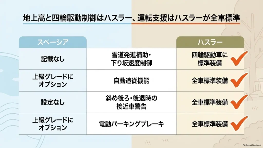 suzuki-hustler-spacia-driving-assist-equipment-comparison-table