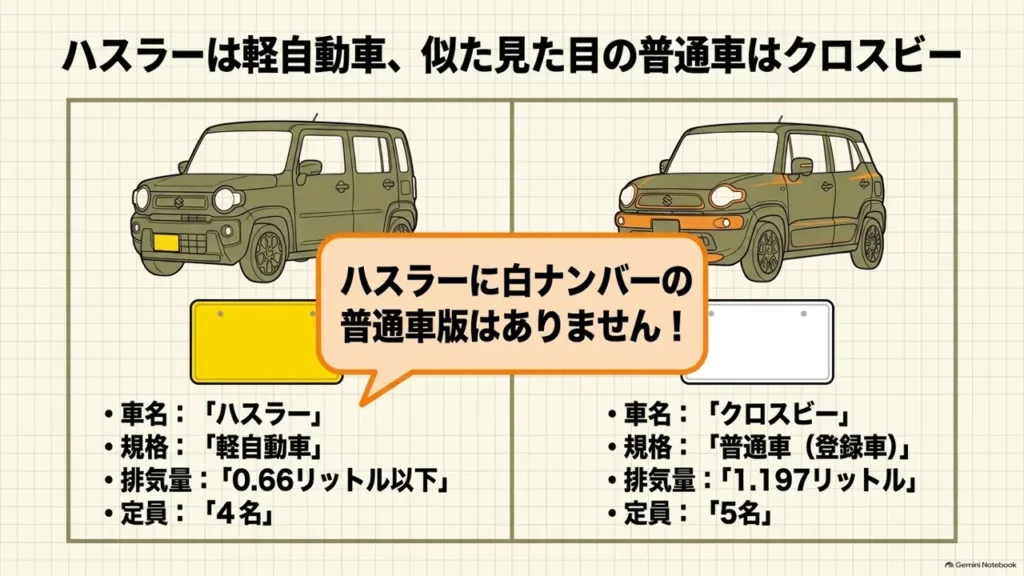 hustler-vs-crossbee-kei-car-vs-registered-car-table