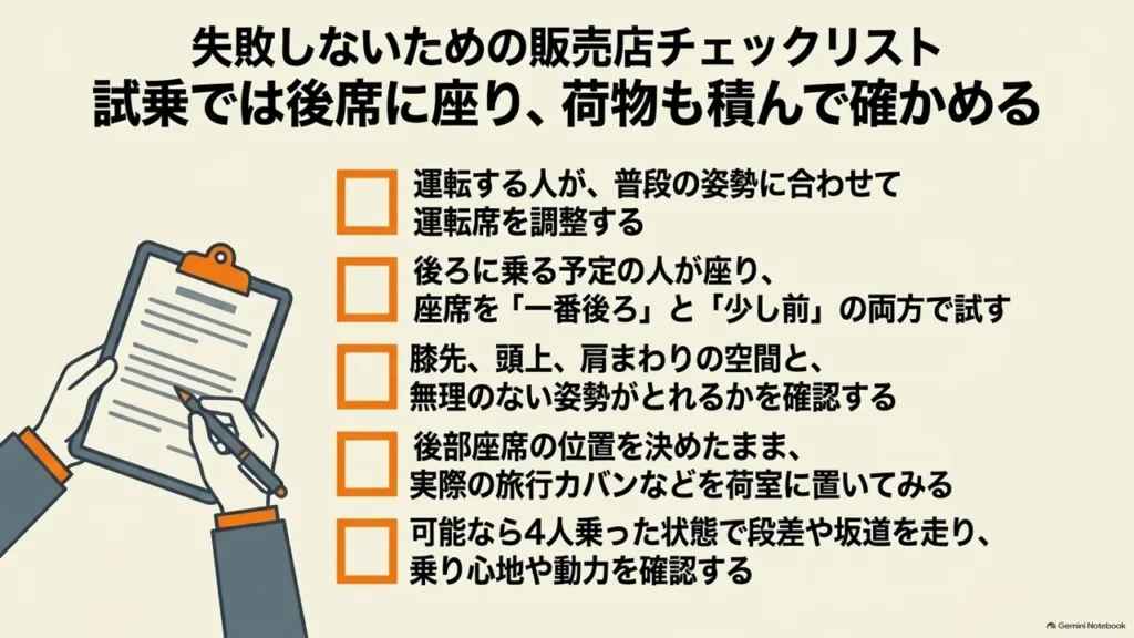 hustler-rear-seat-test-drive-checklist-diagram